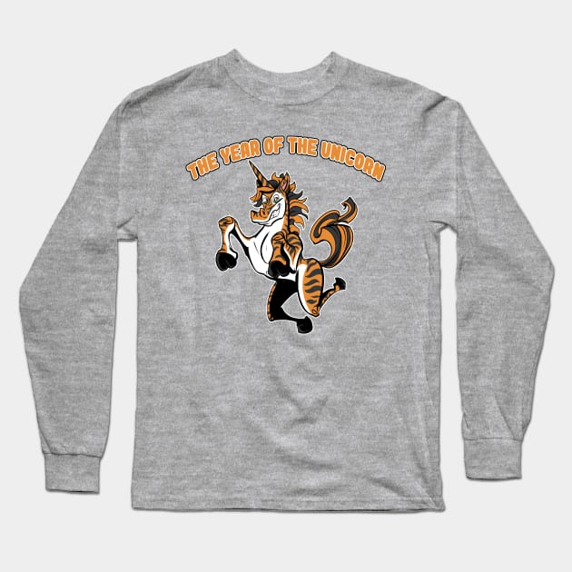 Tiger Unicorn Long Sleeve T-Shirt by Dustinart